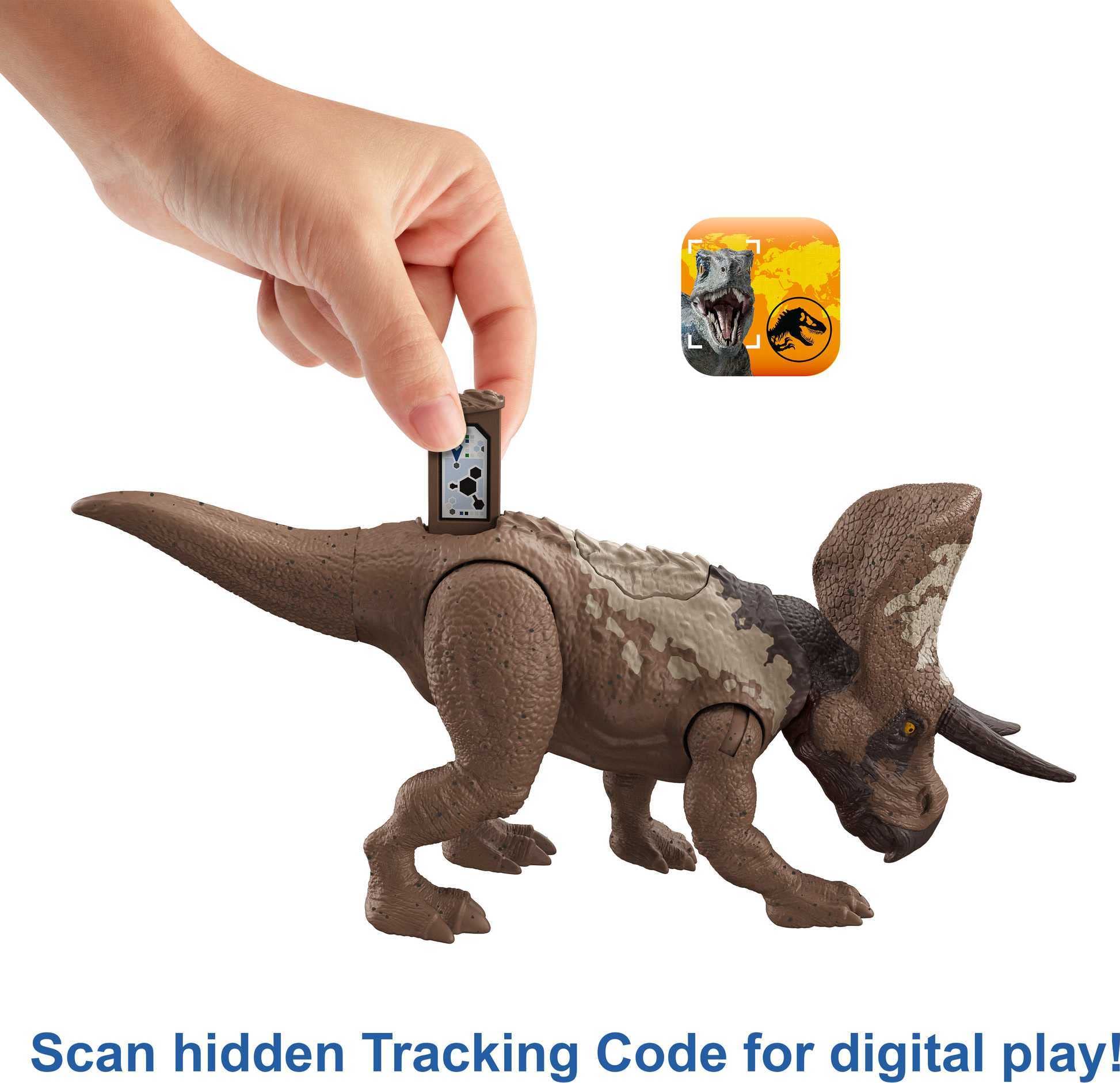 Mattel Jurassic World Strike Attack Zuniceratops Dinosaur Action